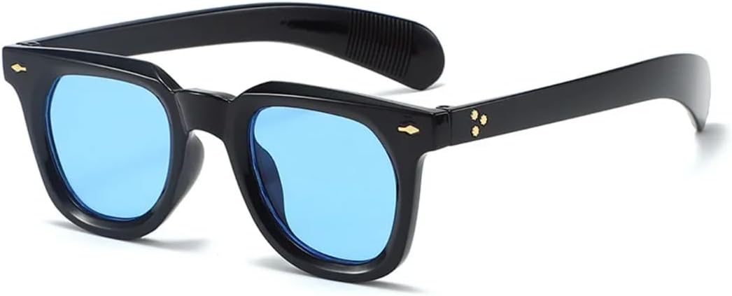 Солнцезащитные очки с защитой UV400 | Круглая оправа с заклепками и цветными линзами | Для женщин и мужчин, для занятий спортом на открытом воздухе и вождения DSVIGF, Black Blue
Солнцезащитные очки с защитой UV400 | Круглая оправа с заклепками и цветными линзами | Для женщин и мужчин, для занятий спортом на открытом воздухе и вождения DSVIGF, Black Blue