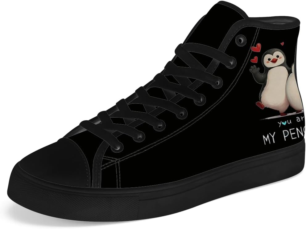 Кеды на высокой подошве Penguin из канваса, кроссовки на высокой подошве с шнуровкой, повседневная обувь, подарок для мужчин и женщин Chebing, черный
Кеды на высокой подошве Penguin из канваса, кроссовки на высокой подошве с шнуровкой, повседневная обувь, подарок для мужчин и женщин Chebing, черный