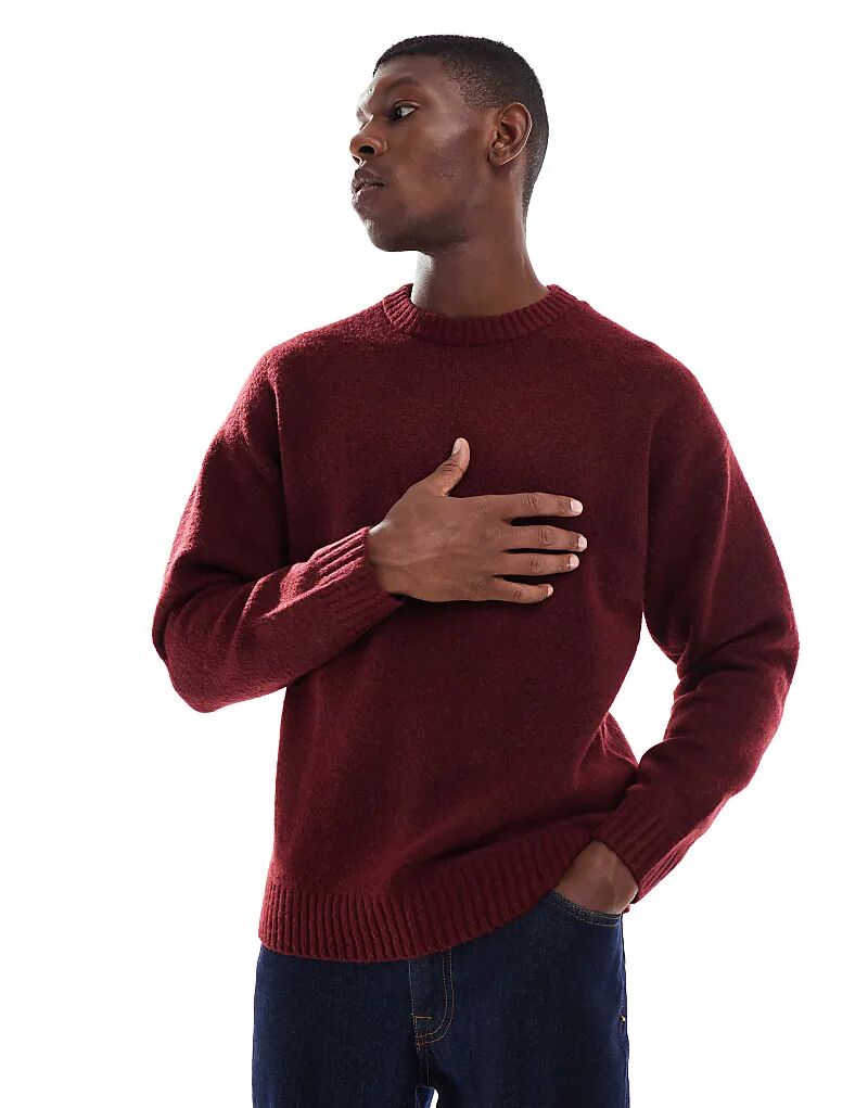 Большой пушистый джемпер Jack & Jones с круглым вырезом бордового цвета
Большой пушистый джемпер Jack & Jones с круглым вырезом бордового цвета