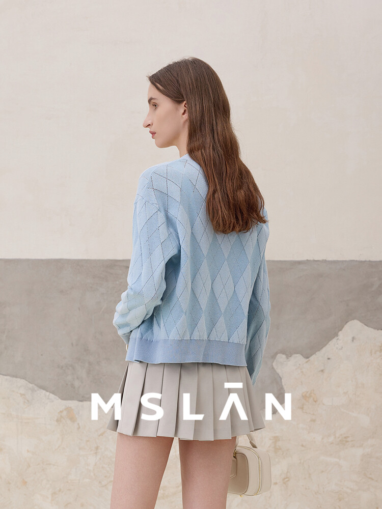Кардиган MSlan 24 с ромбовидным узором, синий
Кардиган MSlan 24 с ромбовидным узором, синий
