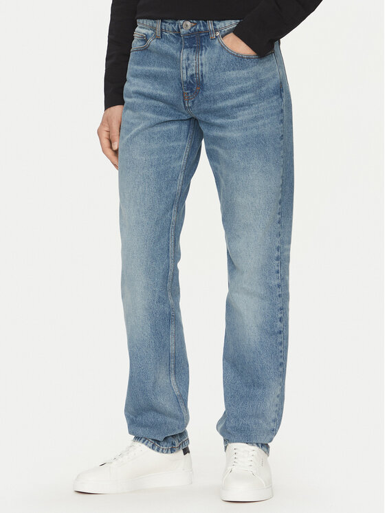 Джинсы classic fit HTR001.DE0046 Ami Paris, синий 
Джинсы classic fit HTR001.DE0046 Ami Paris, синий