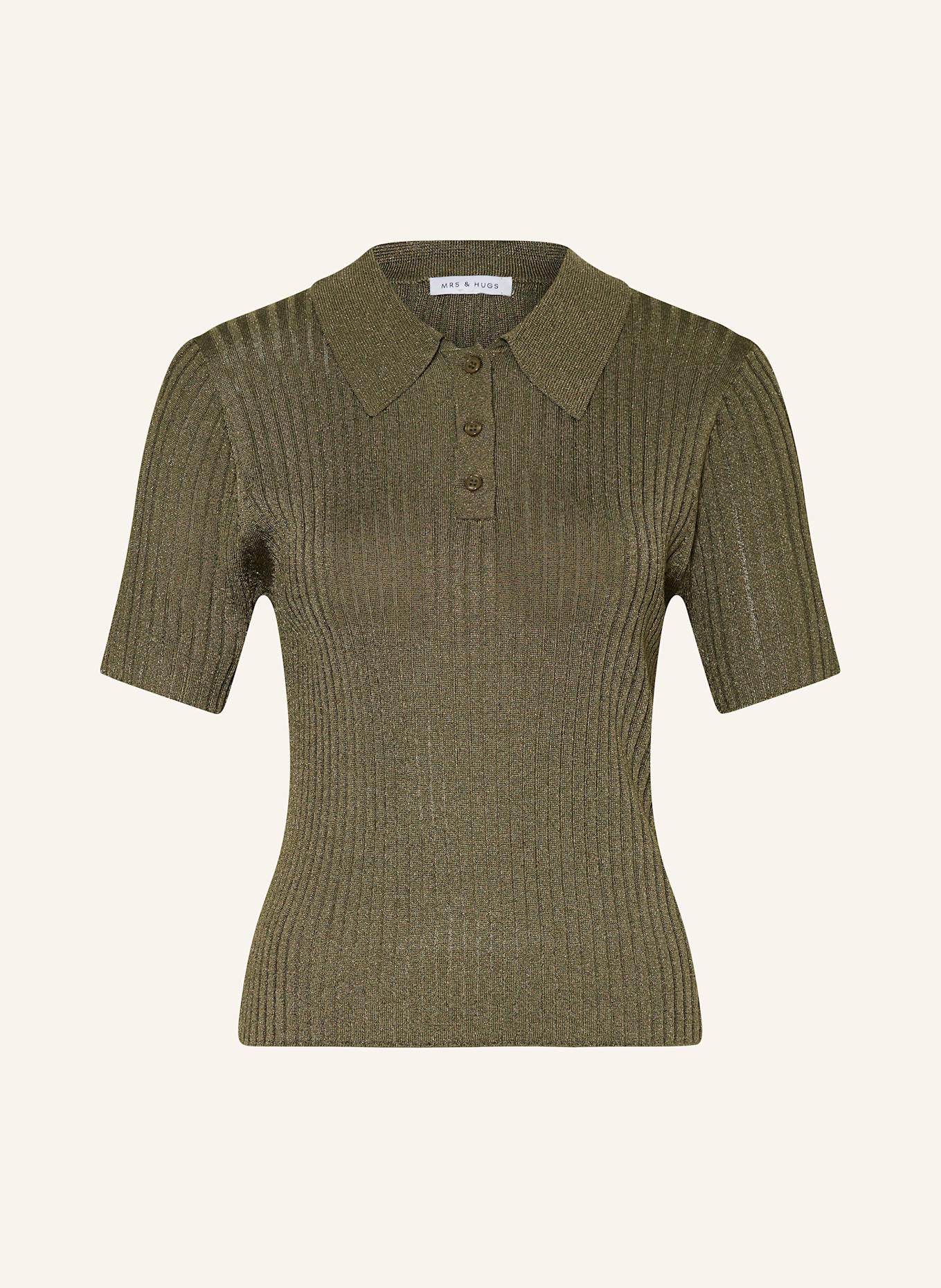 Трикотажная рубашка-поло с блестящей пряжей Mrs & Hugs, хаки
Трикотажная рубашка-поло с блестящей пряжей Mrs & Hugs, хаки