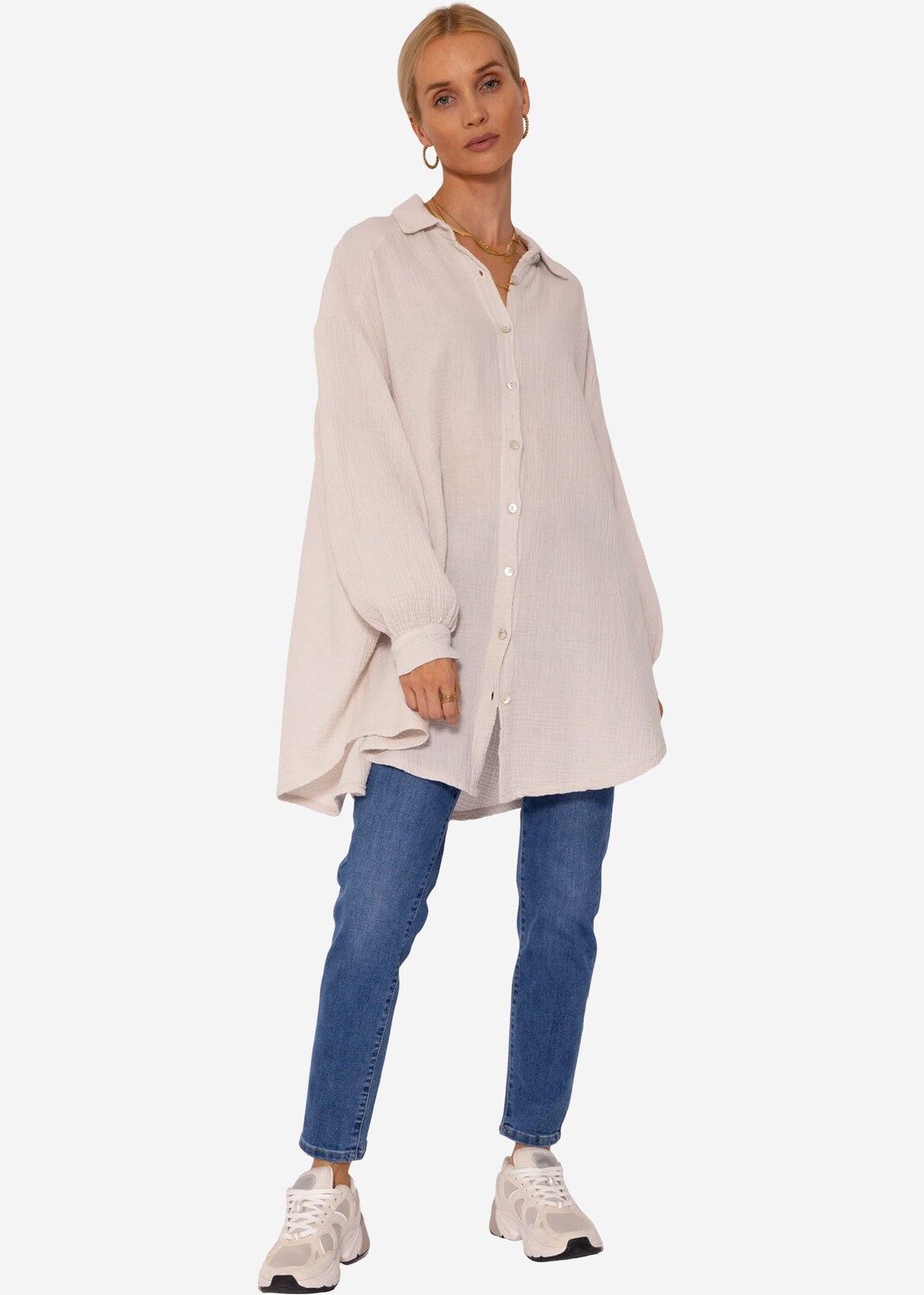 Блуза SASSYCLASSY Ultra Oversize Musselin nhemd lange Variante, светло-бежевый
Блуза SASSYCLASSY Ultra Oversize Musselin nhemd lange Variante, светло-бежевый
