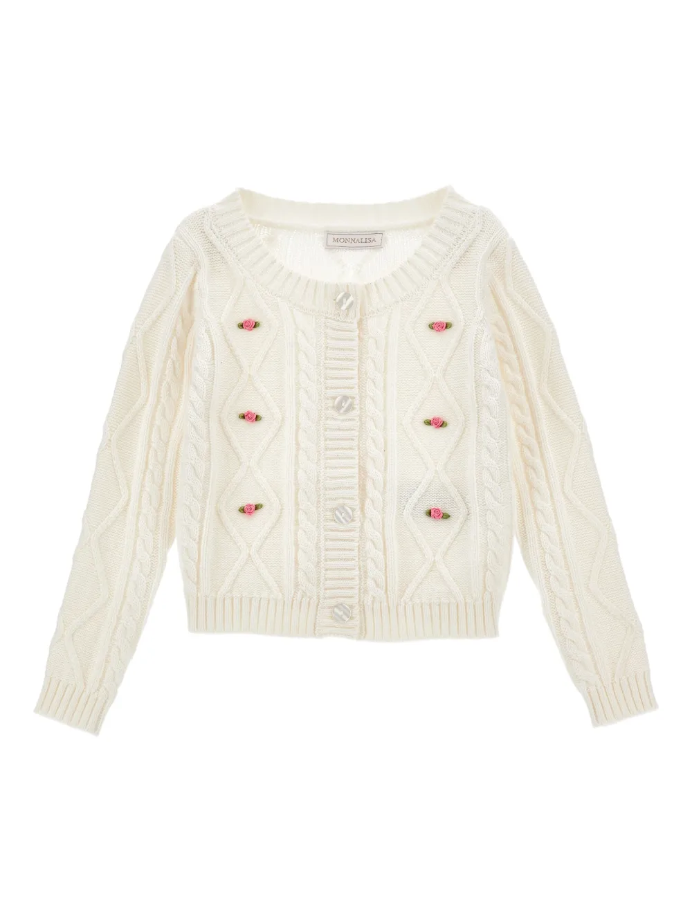 Кардиган фактурной вязки Monnalisa, белый
Кардиган фактурной вязки Monnalisa, белый