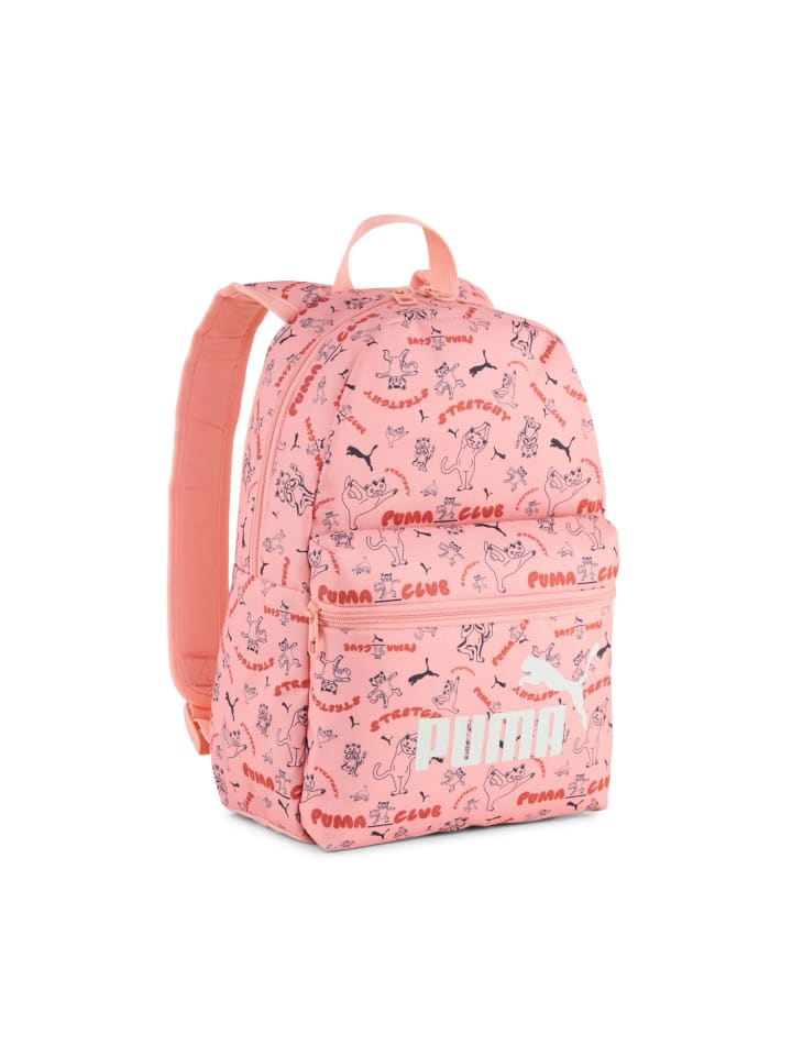 Puma Детский рюкзак Phase AOP Small Backpack объемом 11 литров, розовый, с рисунком фруктов и кошки
Puma Детский рюкзак Phase AOP Small Backpack объемом 11 литров, розовый, с рисунком фруктов и кошки