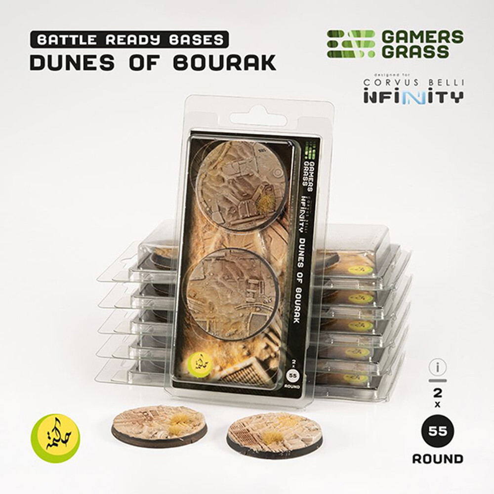Аксессуары Gamers Grass Battle Ready Bases: Dunes of Bourak - Round 55mm (2) 
Аксессуары Gamers Grass Battle Ready Bases: Dunes of Bourak - Round 55mm (2)