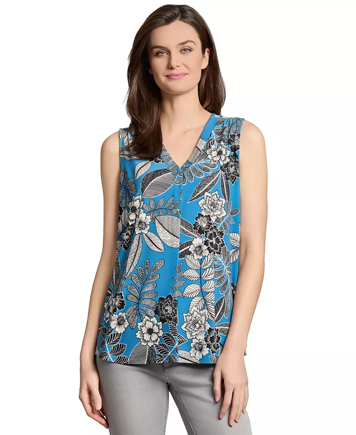 Женский топ с цветочным принтом и плиссированными плечами, PXS-XL Jones New York, синий
Женский топ с цветочным принтом и плиссированными плечами, PXS-XL Jones New York, синий