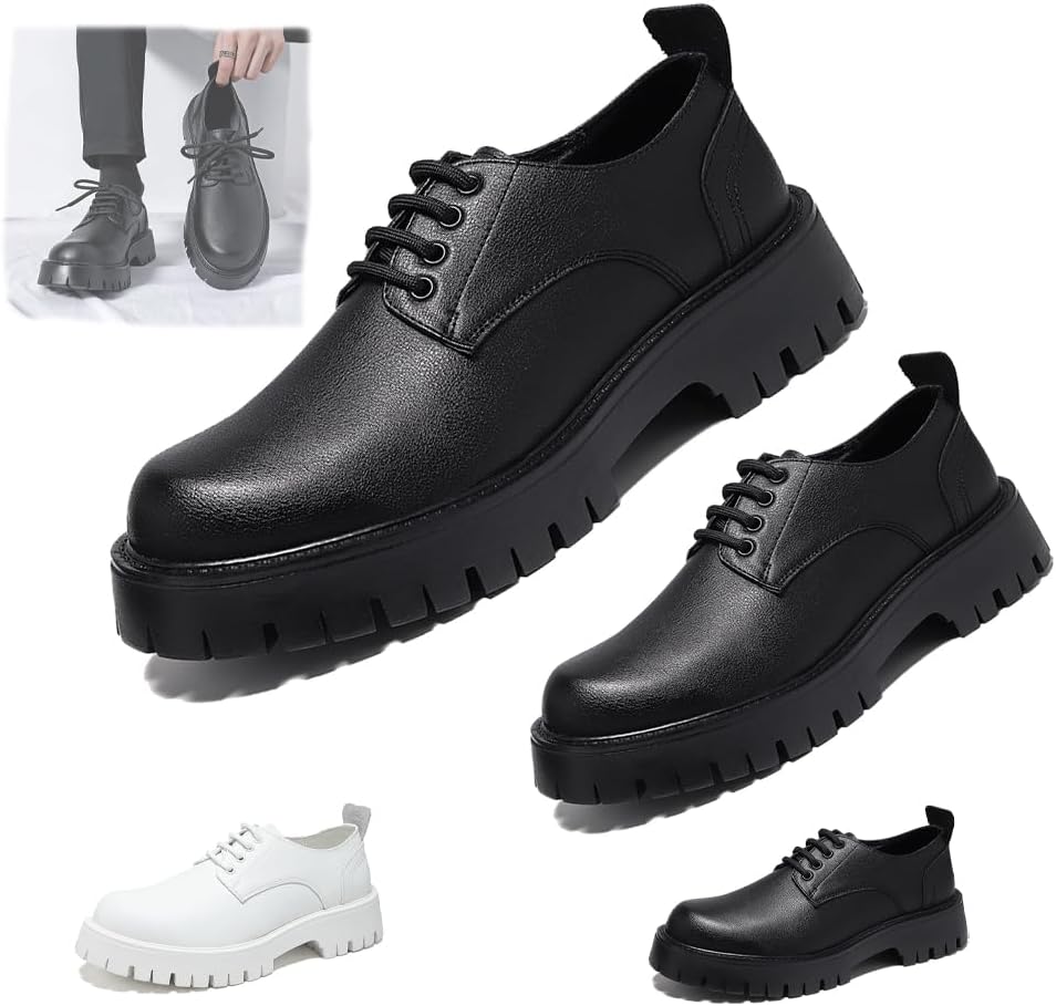 Мужские винтажные кожаные туфли с шнуровкой на платформе, мужские туфли-оксфорды на толстой подошве, нескользящие, водонепроницаемые, для делового и официального стиля Generic, черный
Мужские винтажные кожаные туфли с шнуровкой на платформе, мужские туфли-оксфорды на толстой подошве, нескользящие, водонепроницаемые, для делового и официального стиля Generic, черный