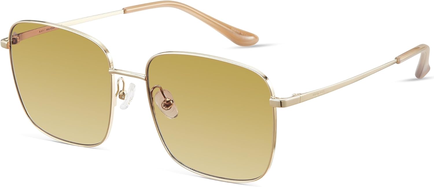 Модные большие квадратные солнцезащитные очки MUJOSH для женщин и мужчин, ретро, с большими плоскими линзами и защитой от УФ-излучения, бренд EssilorLuxottica, Dawn Gold/Gradual Brown
Модные большие квадратные солнцезащитные очки MUJOSH для женщин и мужчин, ретро, с большими плоскими линзами и защитой от УФ-излучения, бренд EssilorLuxottica, Dawn Gold/Gradual Brown