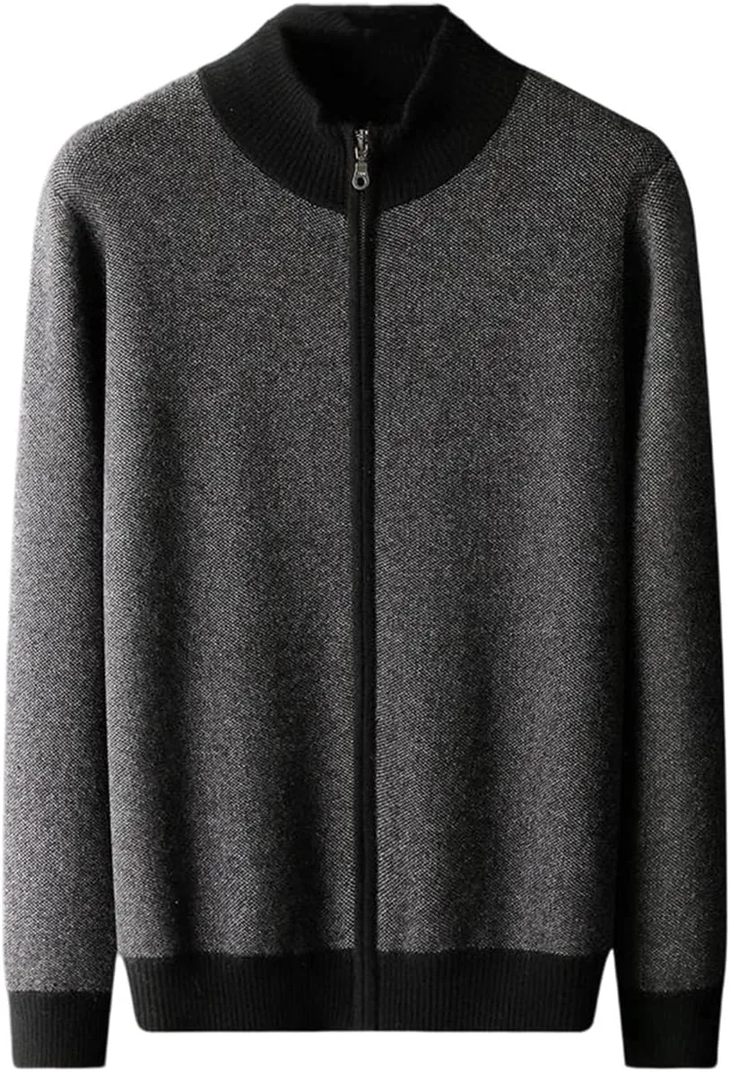 Мужской кардиган из шерстяной смеси — толстый и мягкий свитер с молнией и воротником-стойкой
Мужской кардиган из шерстяной смеси — толстый и мягкий свитер с молнией и воротником-стойкой