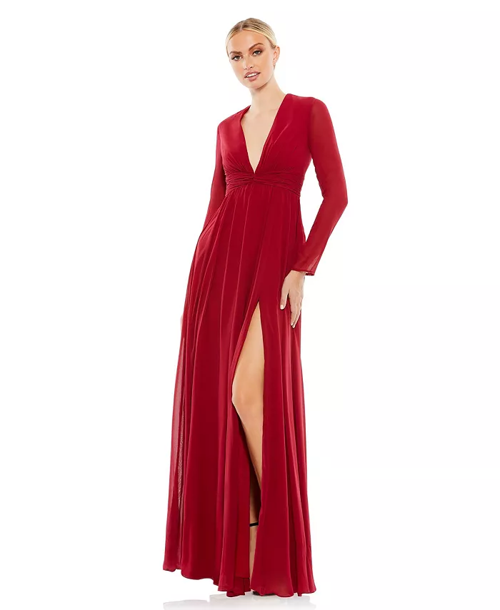 Женское платье Ieena с V-образным вырезом и перекрученным передом, длинные рукава Mac Duggal, красный
Женское платье Ieena с V-образным вырезом и перекрученным передом, длинные рукава Mac Duggal, красный