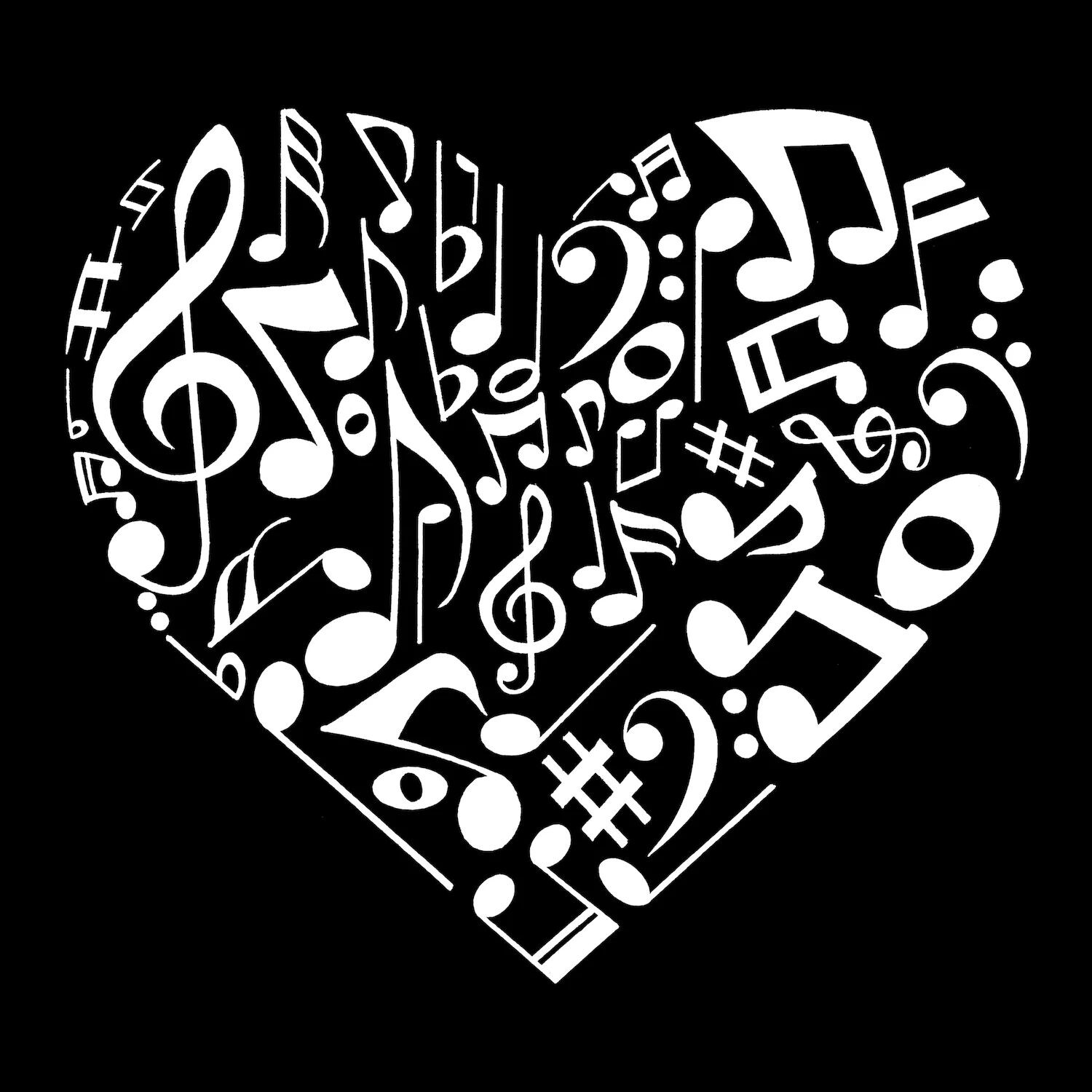 Ноты сердца – мужская футболка с рисунком Word Art LA Pop Art, черный
Ноты сердца – мужская футболка с рисунком Word Art LA Pop Art, черный