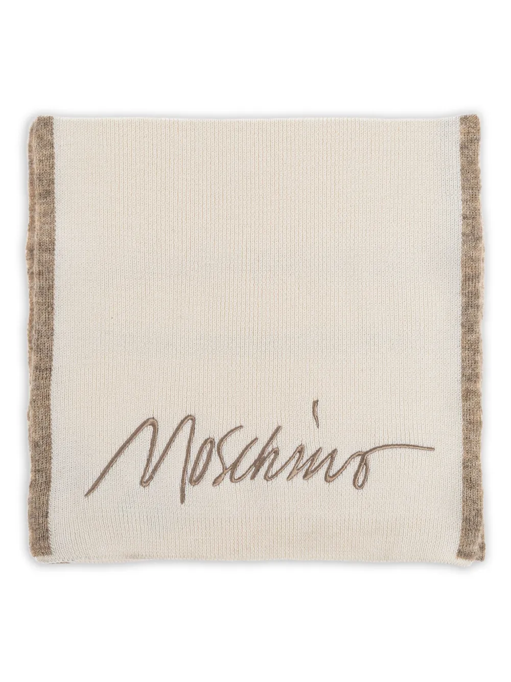 Шерстяной шарф с вышитым логотипом Moschino, нейтральный
Шерстяной шарф с вышитым логотипом Moschino, нейтральный
