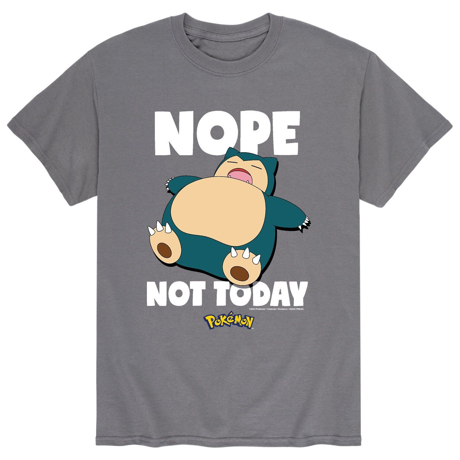 Мужская футболка Snorlax с изображением покемонов «Нет, не сегодня» Licensed Character 
Мужская футболка Snorlax с изображением покемонов «Нет, не сегодня» Licensed Character