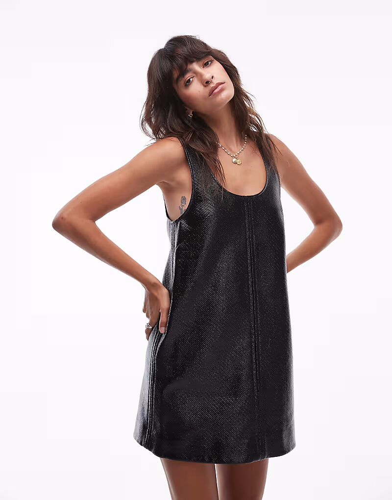 & Other Stories, лакированное мини-платье трапециевидной формы с подкладкой в ломаную клетку, черного цвета
& Other Stories, лакированное мини-платье трапециевидной формы с подкладкой в ломаную клетку, черного цвета