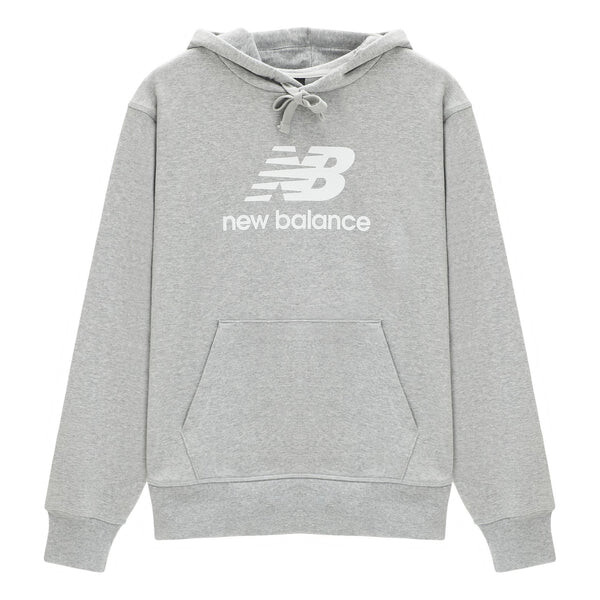 Толстовка с капюшоном с логотипом из французского трикотажа, азиатские размеры New Balance, серый 
Толстовка с капюшоном с логотипом из французского трикотажа, азиатские размеры New Balance, серый