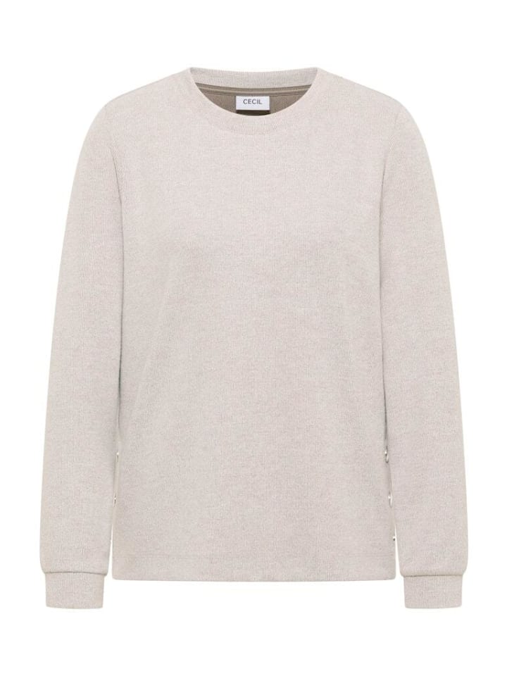 Рубашка с длинными рукавами цвета ириски и сливочного меланжа Cecil
Рубашка с длинными рукавами цвета ириски и сливочного меланжа Cecil