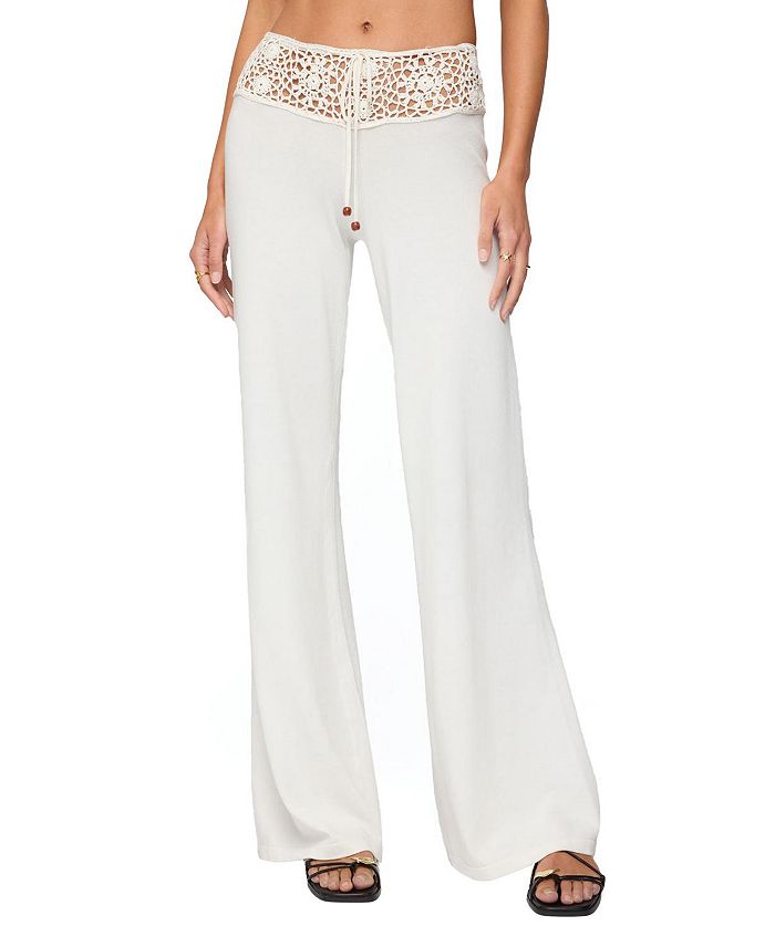 Кирсти Брюки с вязаным узором на талии Edikted, белый
Кирсти Брюки с вязаным узором на талии Edikted, белый