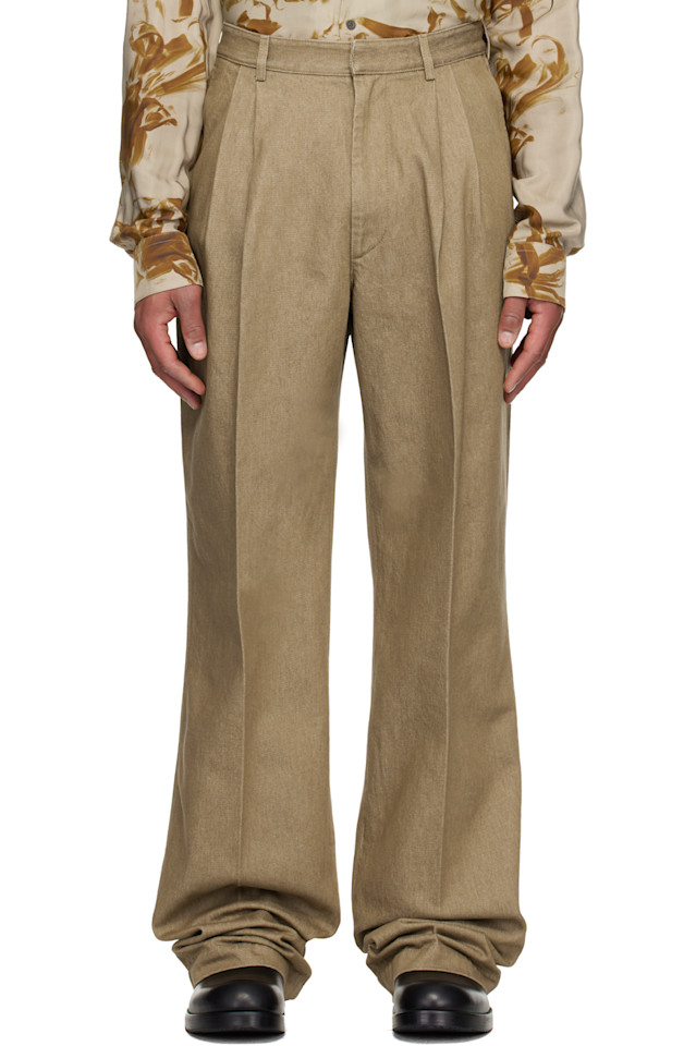 Dries Van Noten Бежевые плиссированные джинсы
Dries Van Noten Бежевые плиссированные джинсы