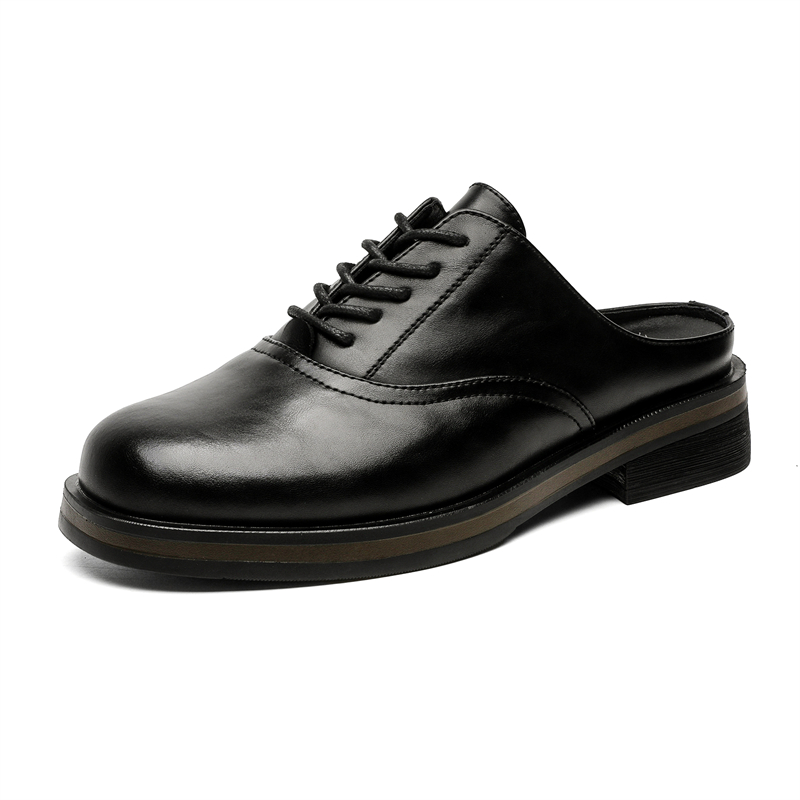 V ZERO FIVE Мужские черные тапочки с резиновой подошвой, кожаной аппликацией, устойчивые к истиранию и скольжению, с закрытым носком, цвет Black
V ZERO FIVE Мужские черные тапочки с резиновой подошвой, кожаной аппликацией, устойчивые к истиранию и скольжению, с закрытым носком, цвет Black