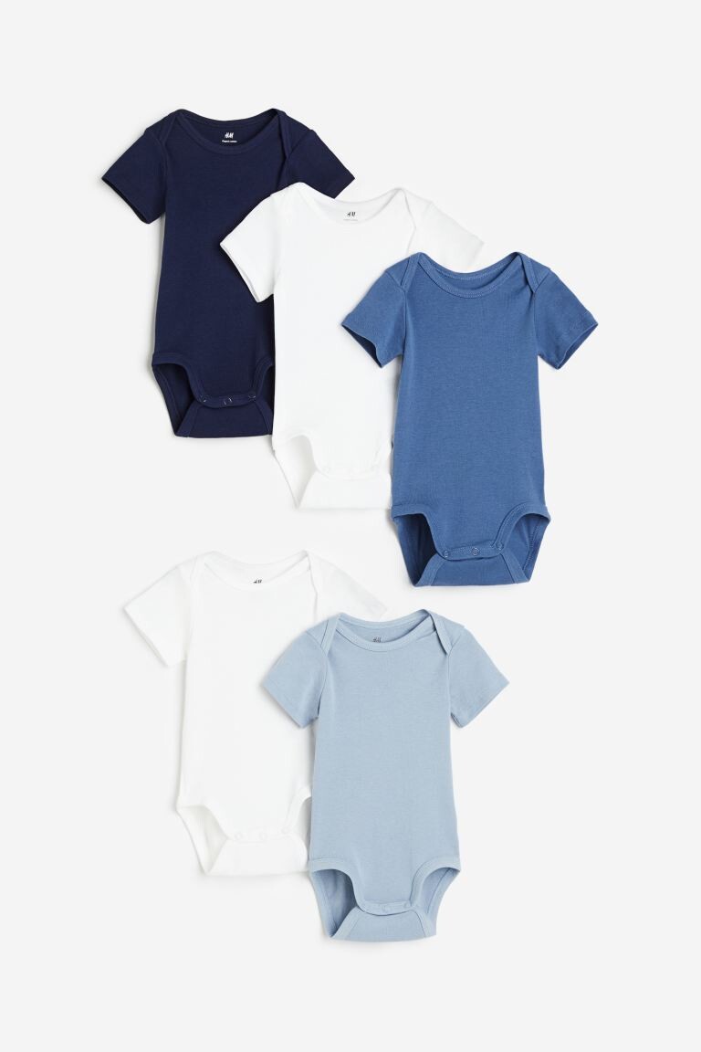 Набор из 5 хлопковых боди H&M, синий
Набор из 5 хлопковых боди H&M, синий