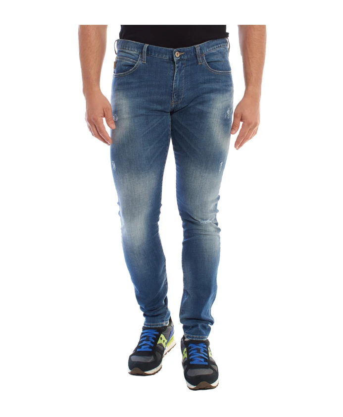 Современные узкие джинсы с элегантностью Emporio Armani, синий 
Современные узкие джинсы с элегантностью Emporio Armani, синий