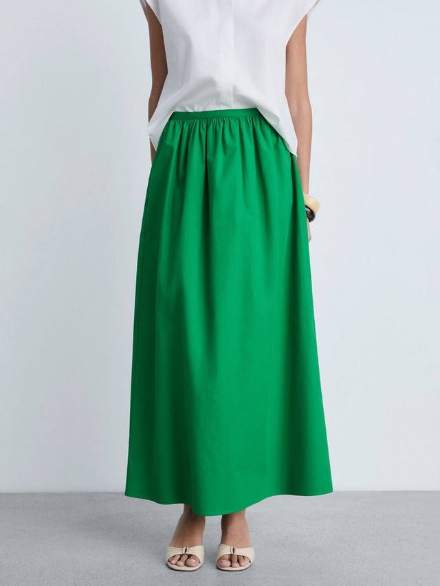 Поплин юбка миди с кулиской из хлопка Mango, Green
Поплин юбка миди с кулиской из хлопка Mango, Green