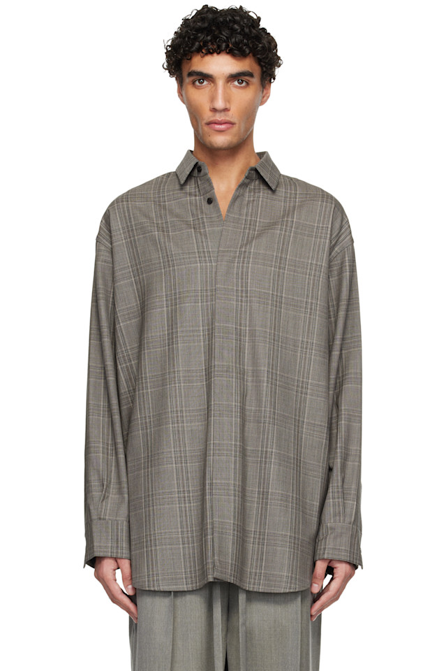 Fear Of God Серая шерстяная рубашка свободного кроя в классическом стиле
Fear Of God Серая шерстяная рубашка свободного кроя в классическом стиле