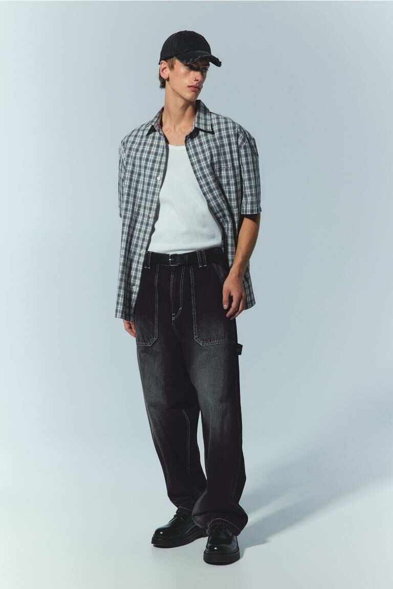 Мешковатые джинсы carpenter H&M, черный
Мешковатые джинсы carpenter H&M, черный