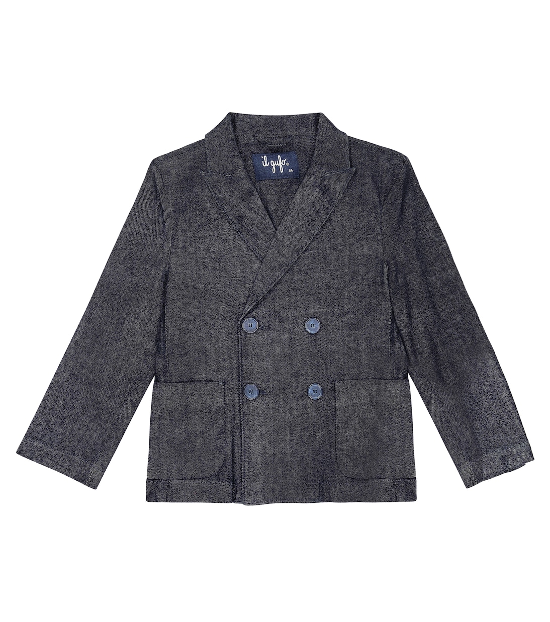 Двубортный джинсовый блейзер Il Gufo, синий
Двубортный джинсовый блейзер Il Gufo, синий