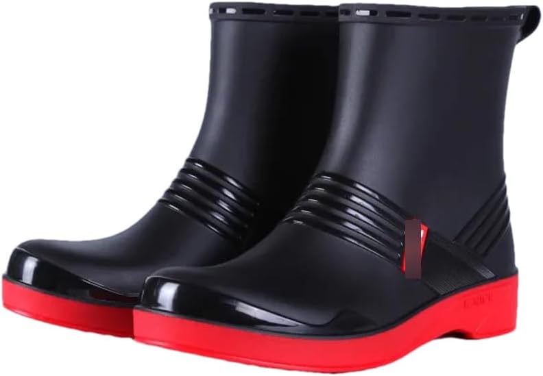 Водонепроницаемые мужские резиновые сапоги для рыбалки, безопасные резиновые ботинки Wjnvfioo, черный/красный
Водонепроницаемые мужские резиновые сапоги для рыбалки, безопасные резиновые ботинки Wjnvfioo, черный/красный