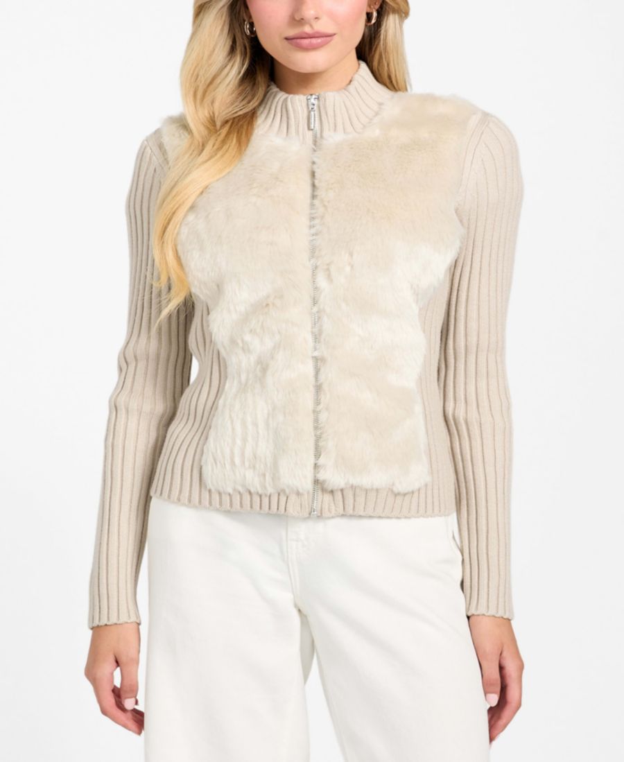 Женский кардиган Mila из комбинированной ткани с искусственным мехом и застежкой-молнией спереди GUESS, Pearl Oyster Multi
Женский кардиган Mila из комбинированной ткани с искусственным мехом и застежкой-молнией спереди GUESS, Pearl Oyster Multi