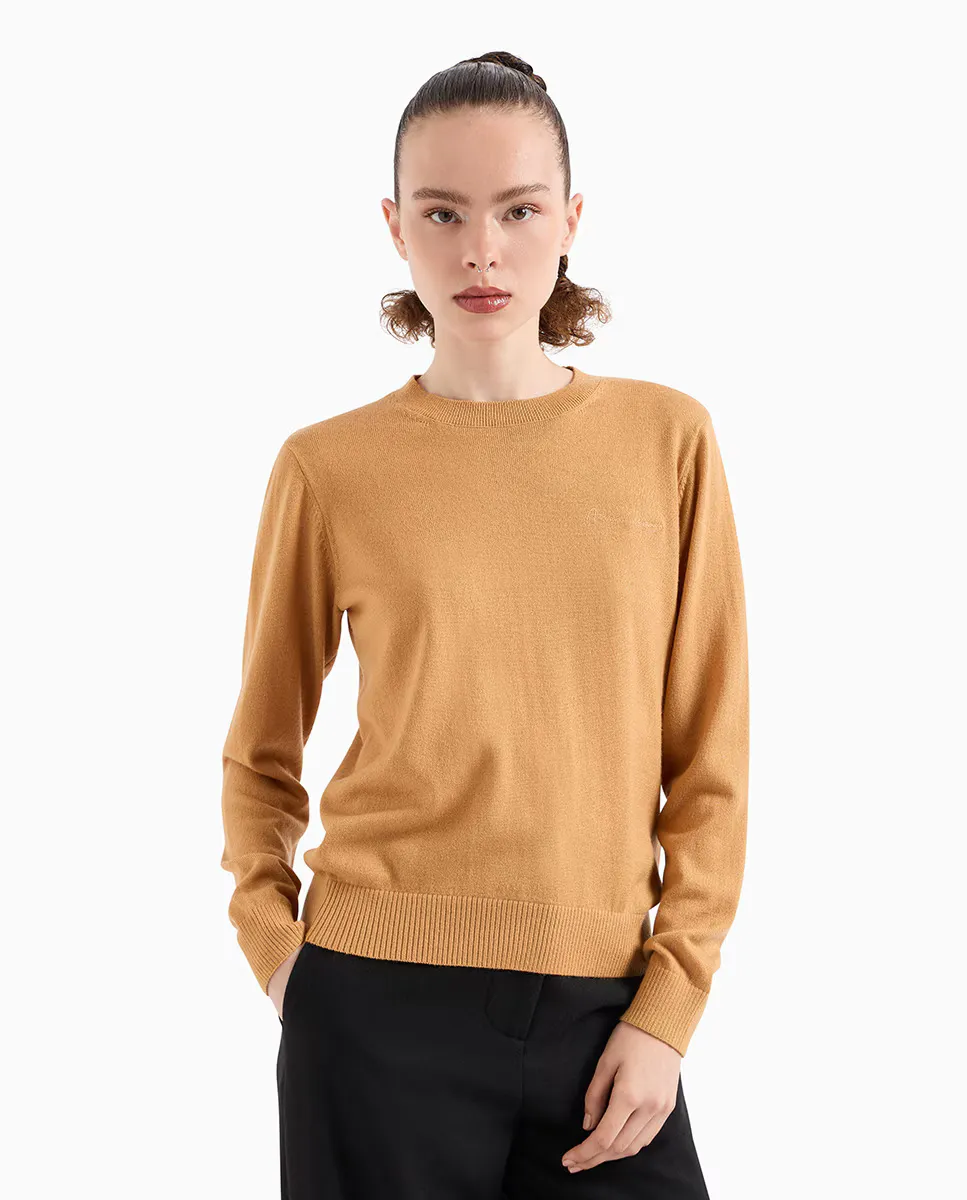 Свитер из смесовой шерсти мериноса с фирменным логотипом Armani Exchange, цвет Caramelo
Свитер из смесовой шерсти мериноса с фирменным логотипом Armani Exchange, цвет Caramelo