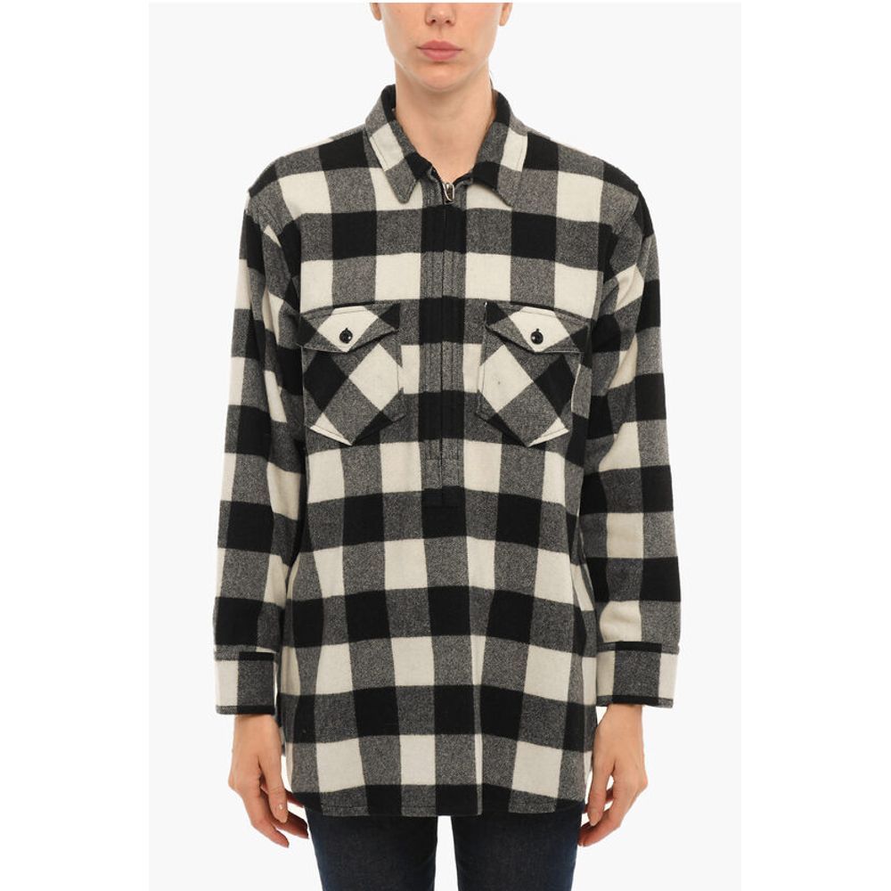 АРХИВ Рубашка-поповер в клетку Buffalo с двойной грудью Woolrich, Black and White 
АРХИВ Рубашка-поповер в клетку Buffalo с двойной грудью Woolrich, Black and White
