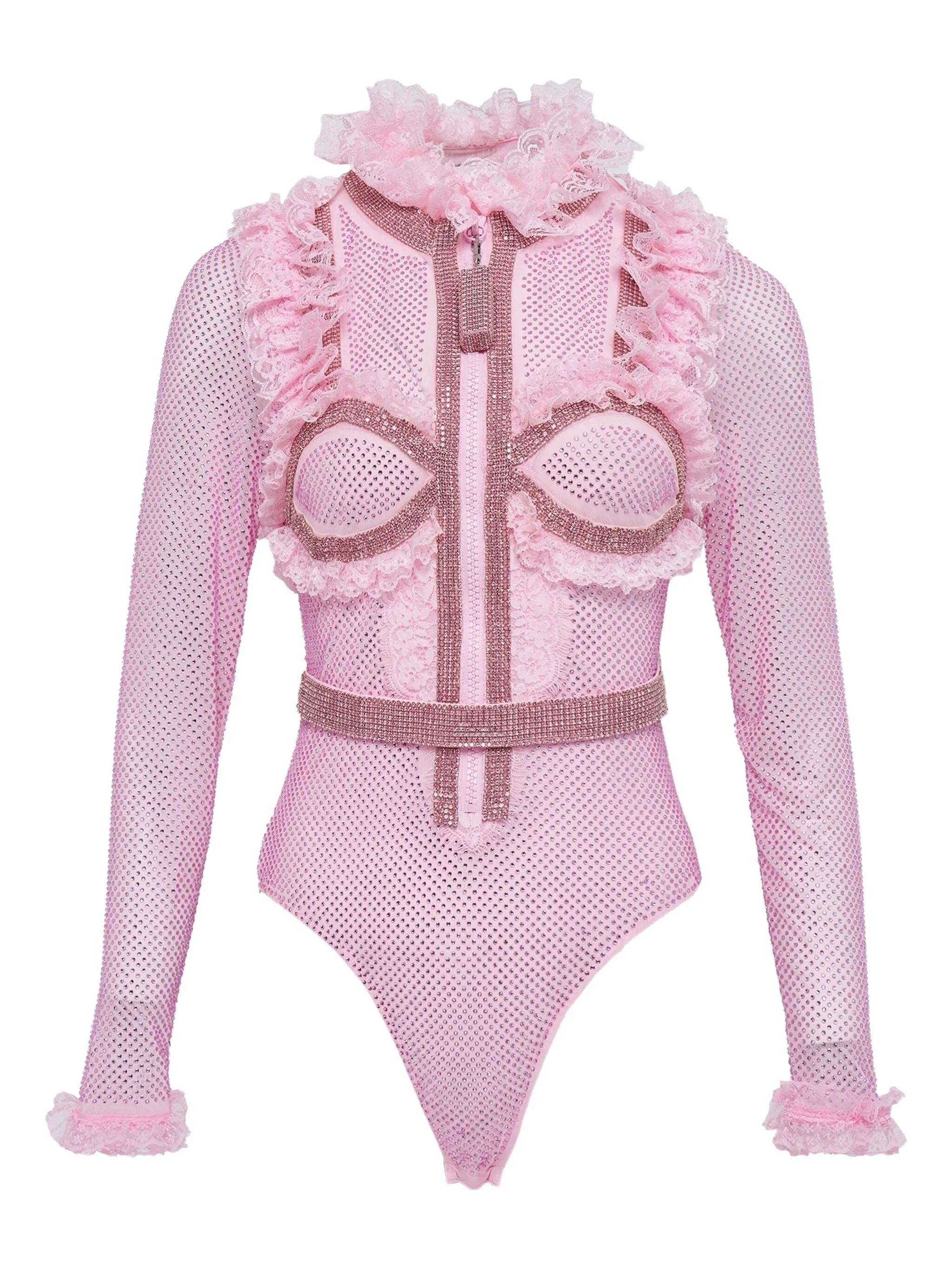 Боди с оборками Self-Portrait, розовый
Боди с оборками Self-Portrait, розовый