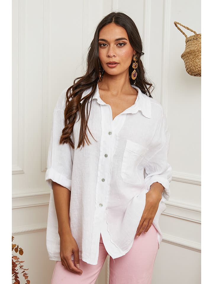 La Compagnie Du Lin Льняная блузка белого цвета
La Compagnie Du Lin Льняная блузка белого цвета