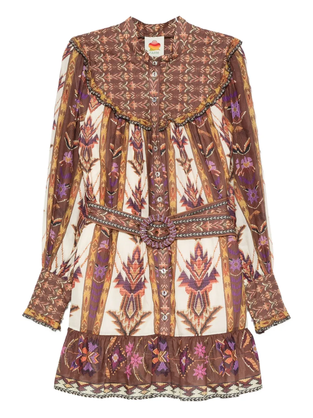 Платье мини с поясом Farm Rio, нейтральный
Платье мини с поясом Farm Rio, нейтральный