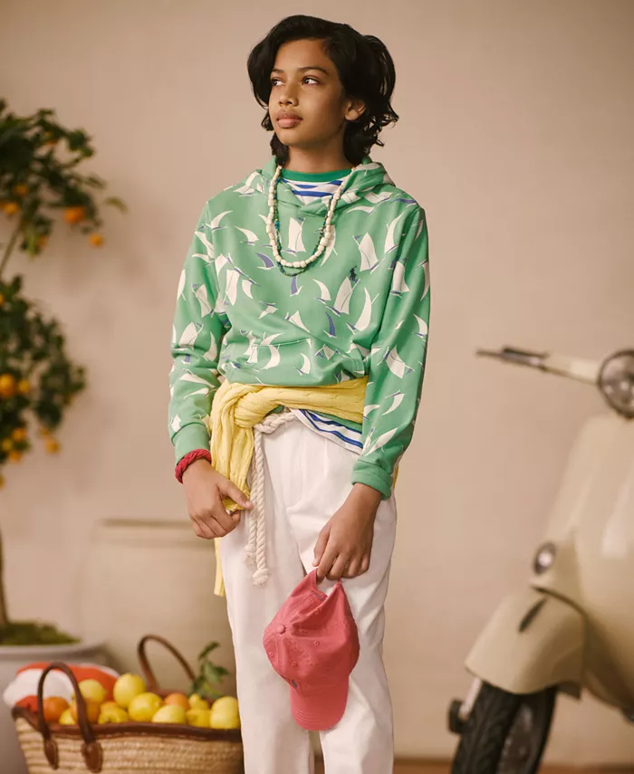 Толстовка с капюшоном из французского трикотажа с принтом парусника для больших мальчиков Polo Ralph Lauren, мультиколор 
Толстовка с капюшоном из французского трикотажа с принтом парусника для больших мальчиков Polo Ralph Lauren, мультиколор