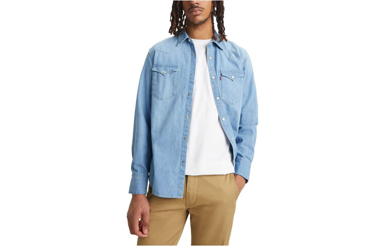 Рубашка мужская светло-синяя Levi’S, светло-голубой 
Рубашка мужская светло-синяя Levi’S, светло-голубой