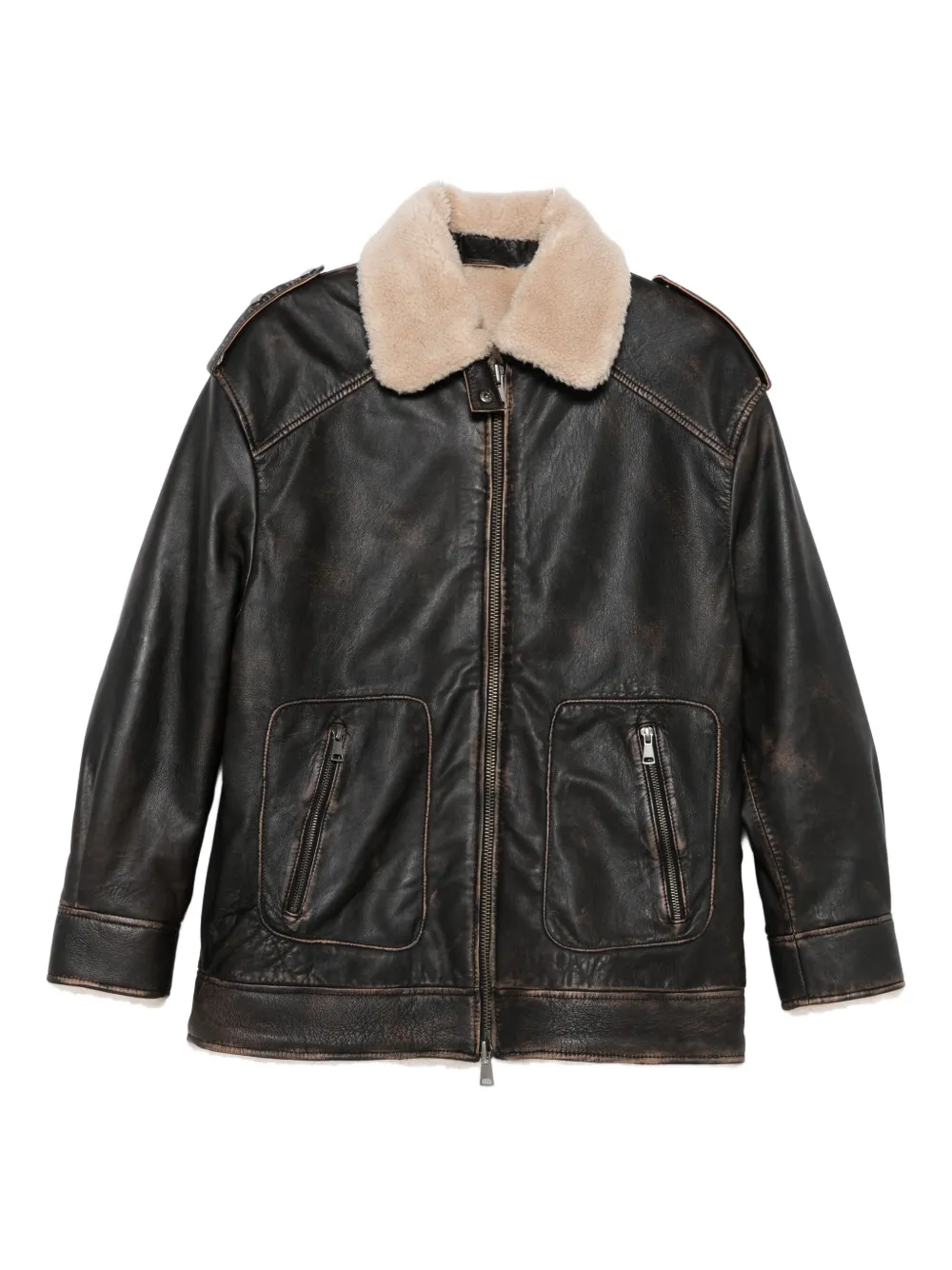 Кожаная куртка с воротником из овчины ERALDO, коричневый
Кожаная куртка с воротником из овчины ERALDO, коричневый