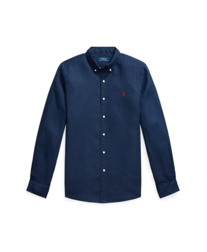 Классическая синяя льняная рубашка с логотипом Polo Ralph Lauren, синий
Классическая синяя льняная рубашка с логотипом Polo Ralph Lauren, синий