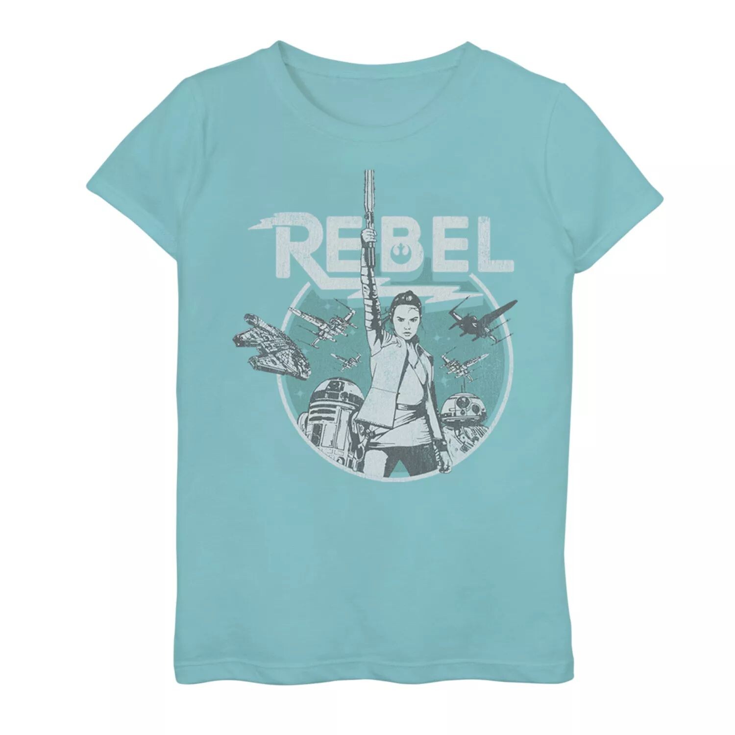 Футболка с рисунком Rebel для девочек 7–16 лет «Звездные войны» Rey BB-8 и R2-D2 Group Shot Star Wars
Футболка с рисунком Rebel для девочек 7–16 лет «Звездные войны» Rey BB-8 и R2-D2 Group Shot Star Wars