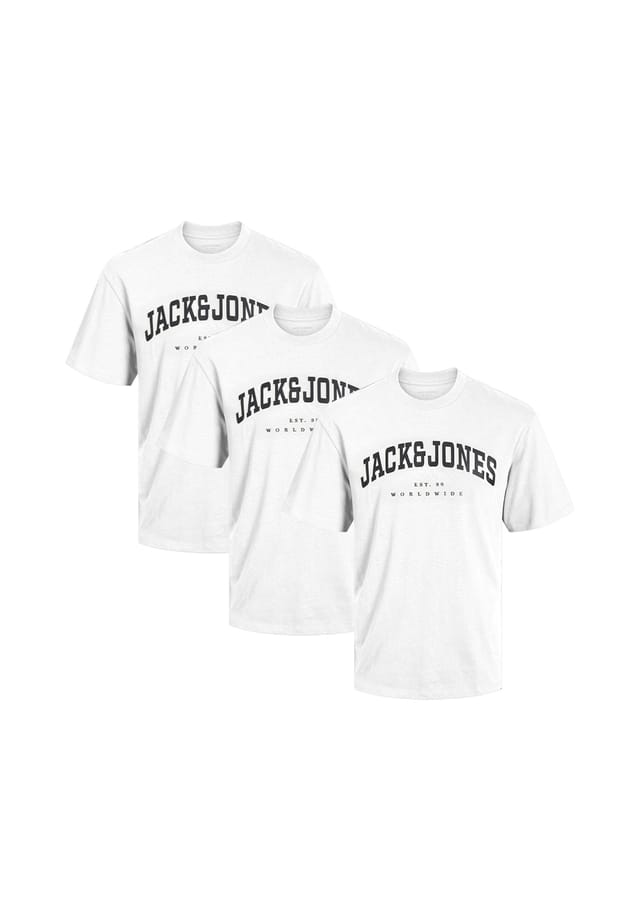 Футболка в упаковке из 3 шт. Caleb varsity Jack & Jones, белый 
Футболка в упаковке из 3 шт. Caleb varsity Jack & Jones, белый