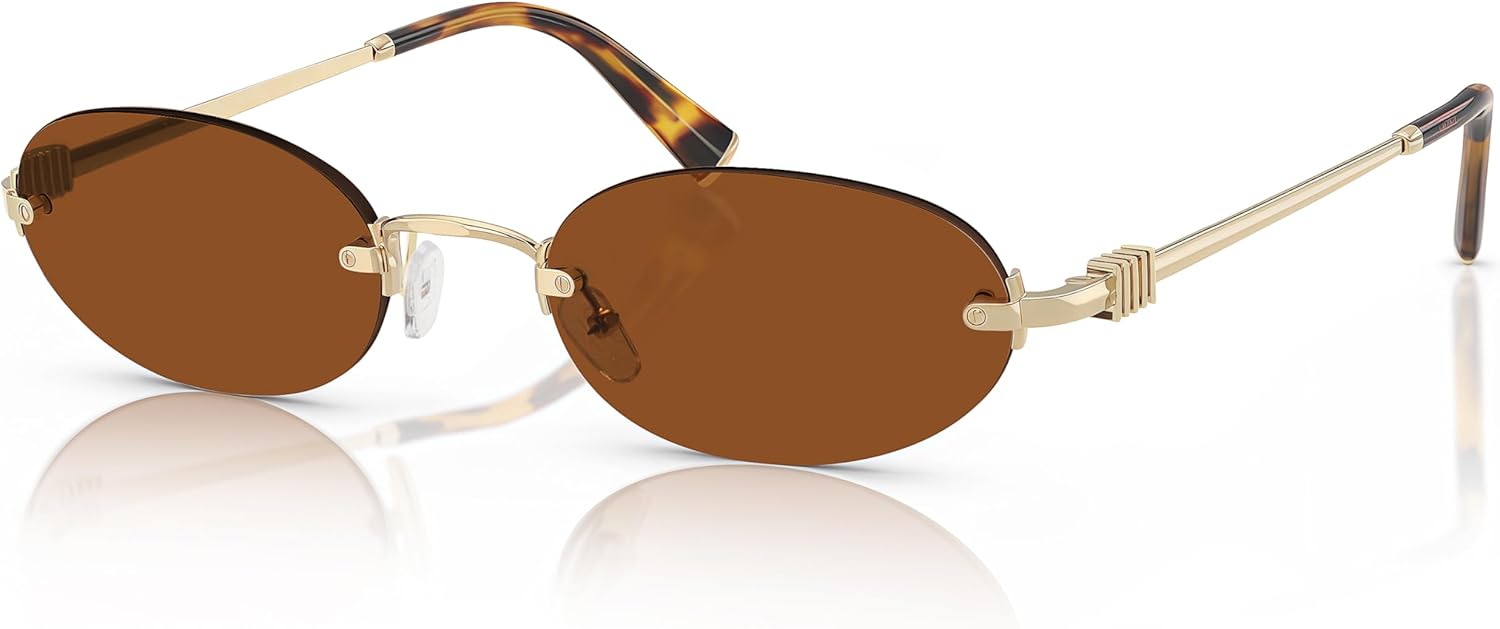 Солнцезащитные очки TYA Retro Small Oval для женщин и мужчин, модные солнцезащитные очки без оправы 2026 года, узкие солнцезащитные очки в стиле Y2K от дизайнеров, Gold Frame-brown Lens
Солнцезащитные очки TYA Retro Small Oval для женщин и мужчин, модные солнцезащитные очки без оправы 2026 года, узкие солнцезащитные очки в стиле Y2K от дизайнеров, Gold Frame-brown Lens