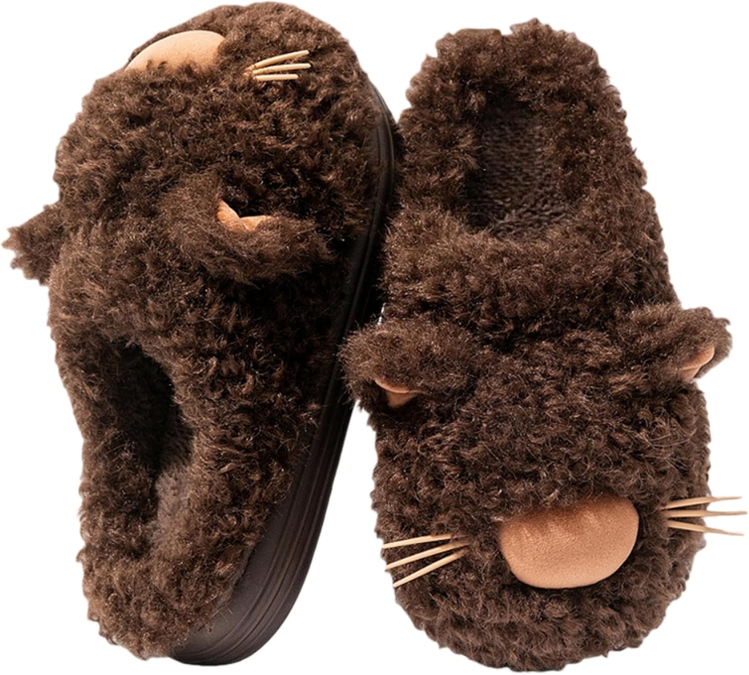 Мягкие домашние тапочки в виде кошек с ушками и усами, плюшевые, нескользящие, теплые, для мужчин и женщин Lichenhao, Coffee
Мягкие домашние тапочки в виде кошек с ушками и усами, плюшевые, нескользящие, теплые, для мужчин и женщин Lichenhao, Coffee