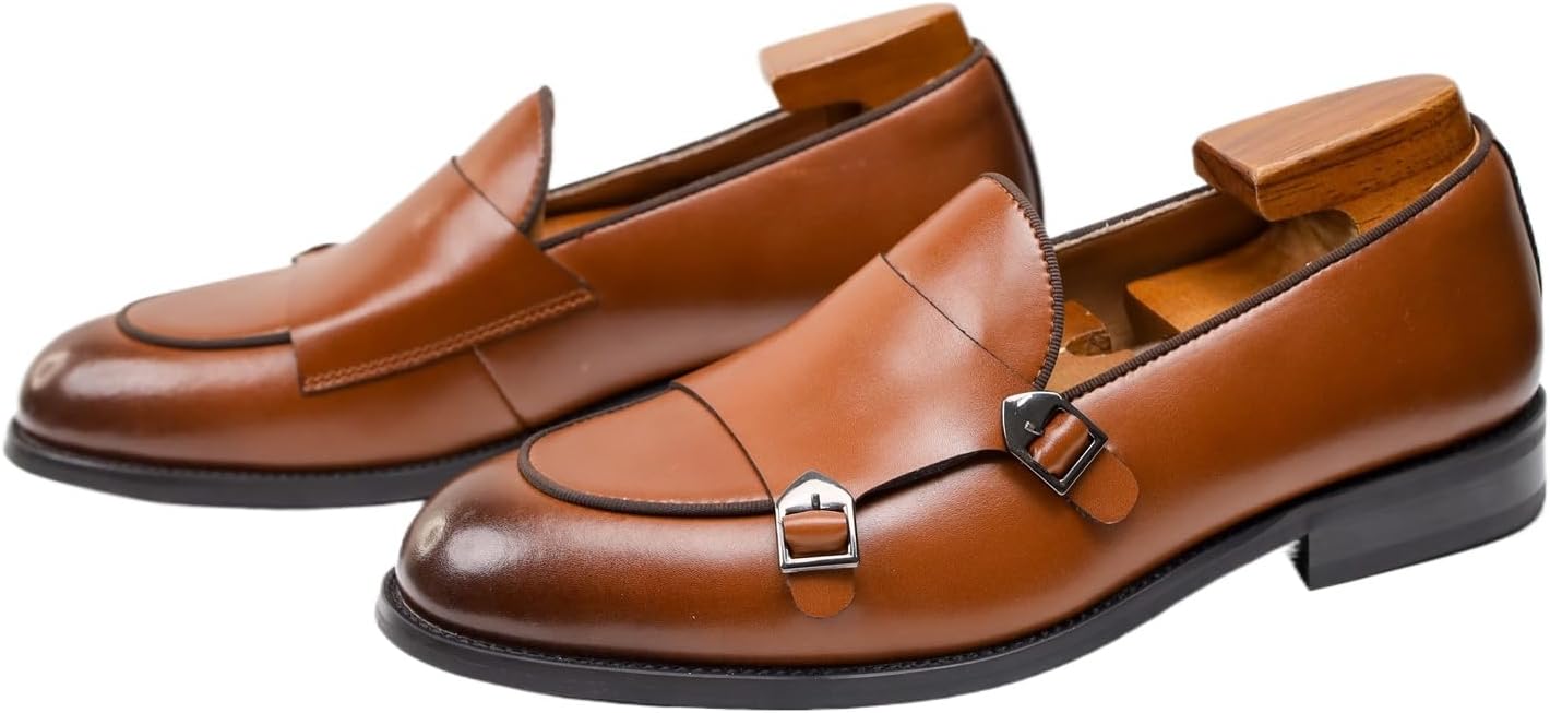 Мужские лоферы из натуральной кожи с двойным слоем и пряжкой в стиле монах, формальные, удобные, подходящие для свадеб, офиса, вождения Negyanme, коричневый
Мужские лоферы из натуральной кожи с двойным слоем и пряжкой в стиле монах, формальные, удобные, подходящие для свадеб, офиса, вождения Negyanme, коричневый