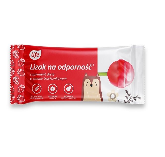 Витаминные леденцы для детей Life Lizak Na Odporność Truskawkowy, 1 шт
Витаминные леденцы для детей Life Lizak Na Odporność Truskawkowy, 1 шт