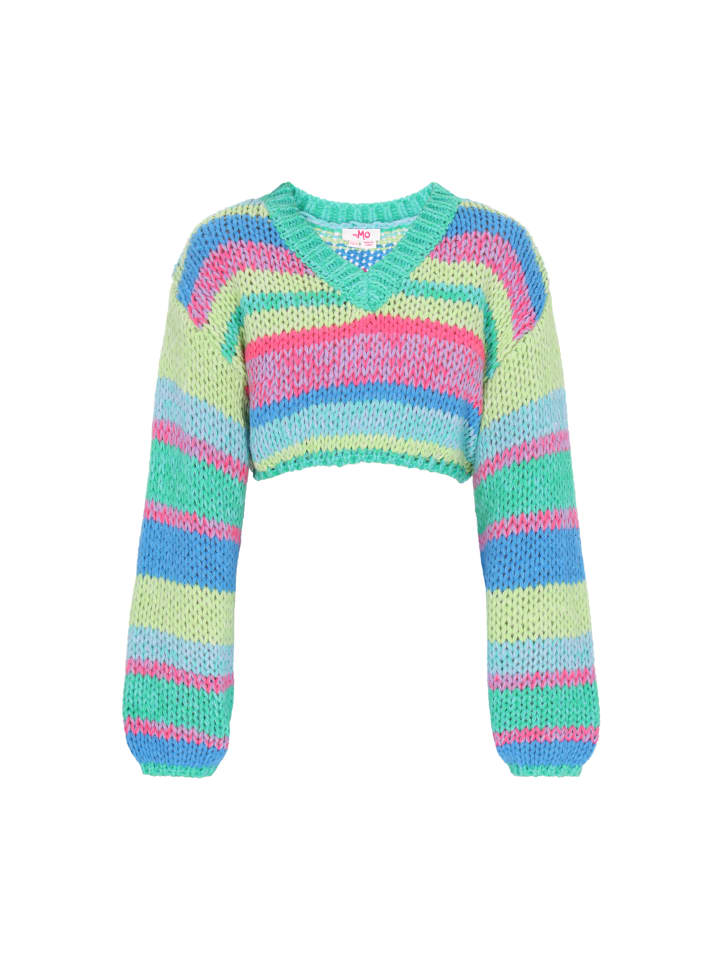 Женский свитер синего цвета с разноцветными вставками myMo
Женский свитер синего цвета с разноцветными вставками myMo