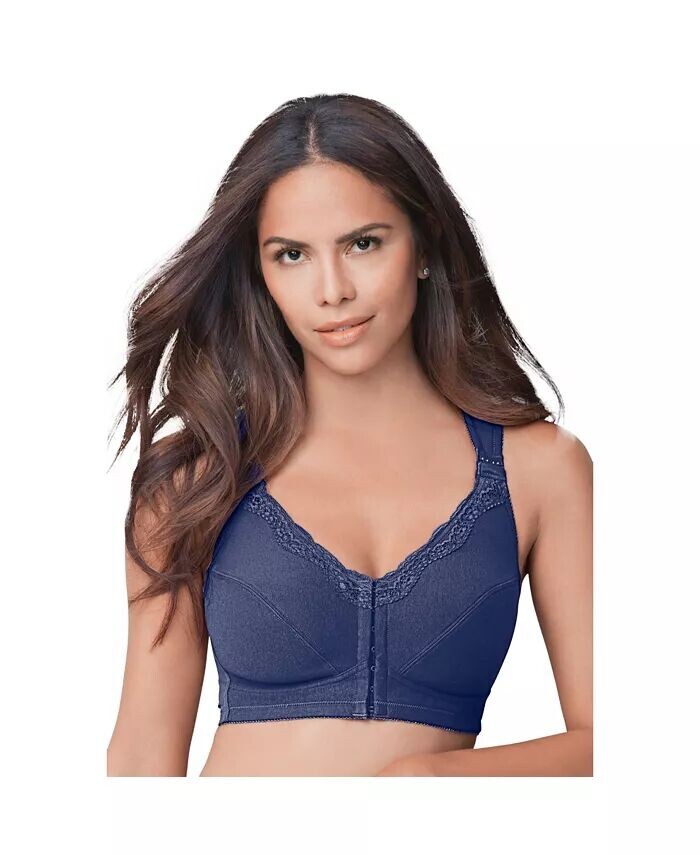 Хлопковый бюстгальтер без косточек больших размеров с застежкой спереди Comfort Choice, синий
Хлопковый бюстгальтер без косточек больших размеров с застежкой спереди Comfort Choice, синий