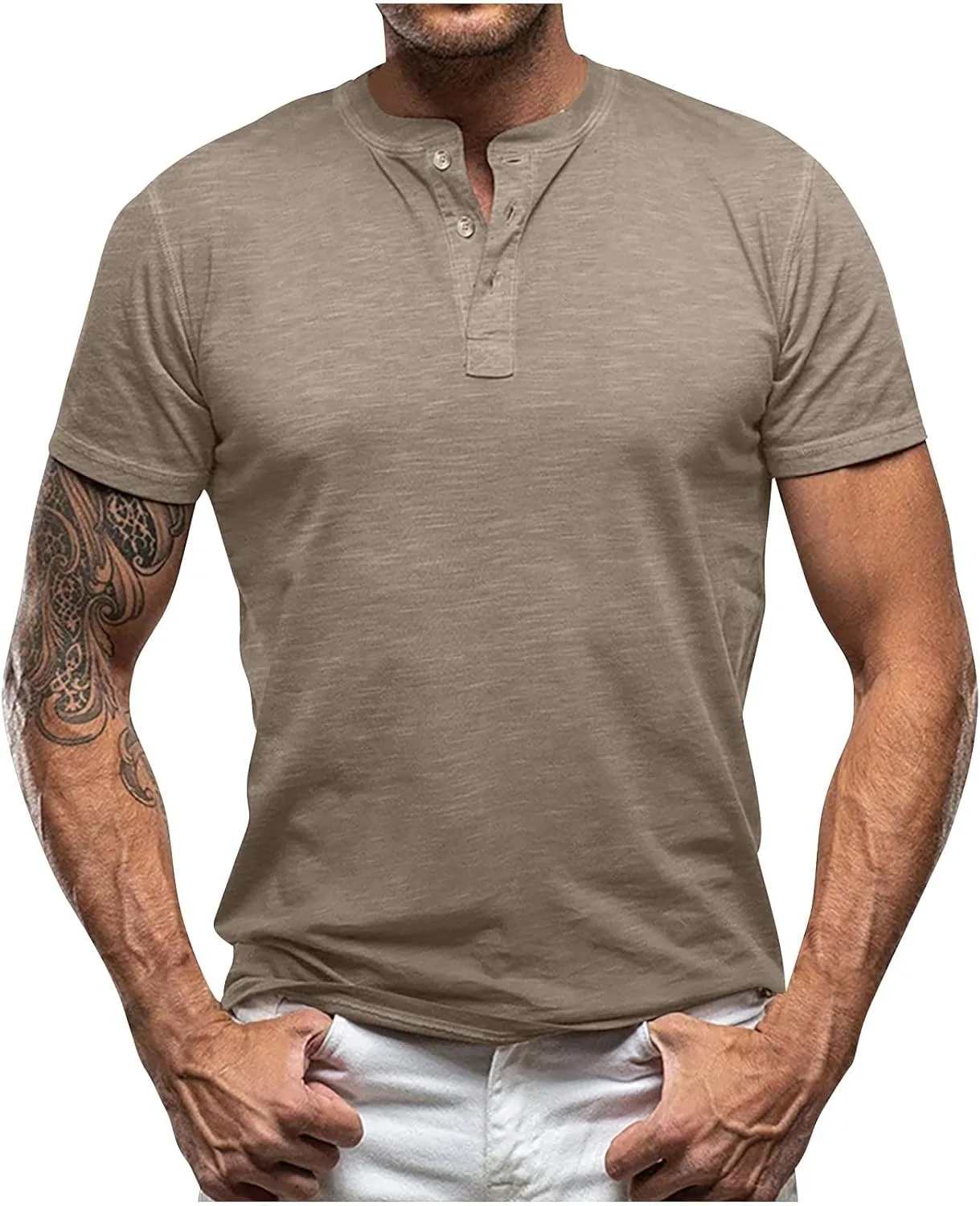 Мужская футболка хенли с коротким рукавом slim-fit
Мужская футболка хенли с коротким рукавом slim-fit